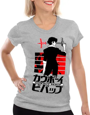 Produktbild von style3 The Cowboy Damen T-Shirt swordfish anime manga, Farbe:Grau meliert, Größe:L