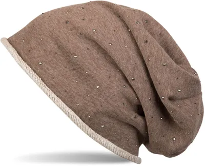 Produktbild von styleBREAKER Damen Beanie Mütze mit Strass-Nieten Applikation und Rollrand, warm 04024024