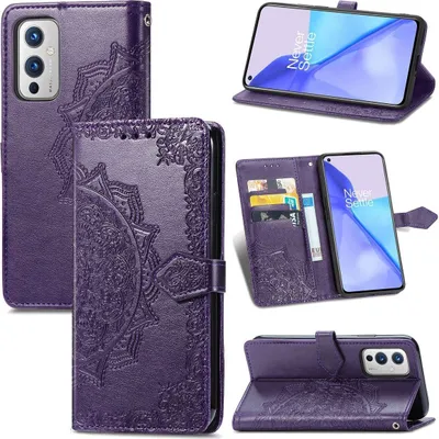 Produktbild von König Design Hülle kompatibel mit OnePlus 9 Kunstleder Handyhülle - Handy Case Violett