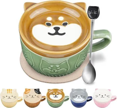 Image de Tasse à café en céramique blanche de 300 ml pour les amoureux des chats
