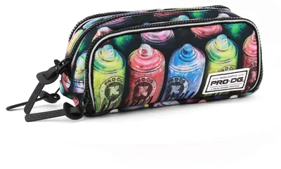 Produktbild von Federmäppchen mit drei Fächern, Reißverschluss, 22 cm, schwarz, für Schule und Büro
