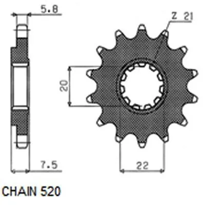 Produktbild von SUNSTAR Kettenritzel 312-15 Vorne für HONDA MOTORCYCLES CRF Stahl