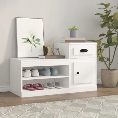 Obrázek produktu pro The Living Store Botník bílý 100x42x60 cm materiál na bázi dřeva