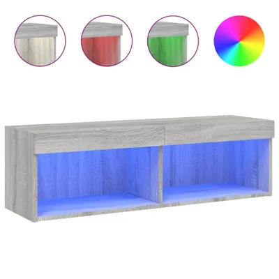 Produktbild von vidaXL TV-Schrank mit LED-Leuchten Grau Sonoma 100x30x30 cm