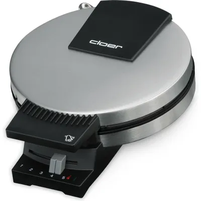 Produktbild von Cloer 289ESR Hörncheneisen für hauchdünne, knusprige Hörnchen, 15 cm Hörnchengröße, Hörnchenautomat mit doppelter Antihaftbeschichtung, stufenlosem