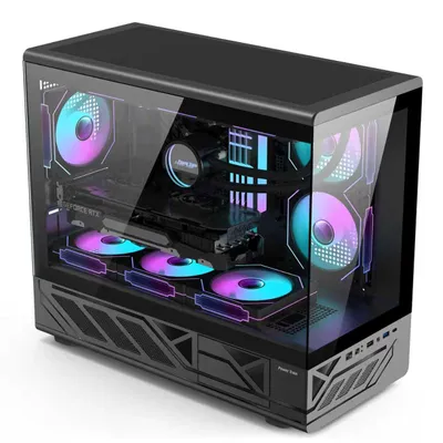 Zdjęcie produktu dla Obudowa komputerowa gamingowa, midi tower, szklana, 6x wentylatory aRGB