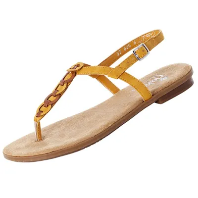 Produktbild von Rieker Damen Sandalen Sandaletten Zehentrenner 64276-68, Größe:39 EU, Farbe:Gelb