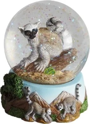 Produktbild von Glitzerkugel Katta, 8 cm, Schneekugel Tier Tiere Schneekugeln Lemuren