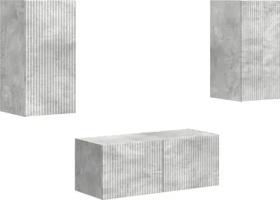Produktbild von TV-Schrankset Wandmontiert 2 pcs Beton Grau Holzwerkstoff