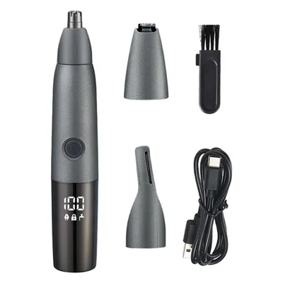 Produktbild von Wiederaufladbarer 3-in-1 Nasenhaartrimmer & Elektrischer Rasierer für Herren, inkl. Augenbrauenschneider, LED-Anzeige, wasserdicht