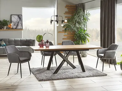 Produktbild von Design Esstisch GC-111 Eiche - Schwarz matt ausziehbar Esszimmer