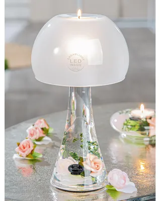 Immagine prodotto di Gilde Dreamlight, portacandele (LED), lampada da salotto, "Isabella", vetro, rosa,Poliuretano2, h. 23 cm, d. 13 cm 73470