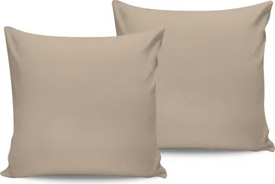 Obrázok produktu pre L'Essentiel Linge de Maison, De Beige, Saténová obliečka na vankúš (2 ks) (FR), béžová, 100 % bavlnený satén, 60 x 60 cm