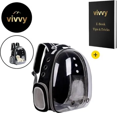 Produktbild von Famanu Hunde-Rucksack - Atmungsaktive Hundetragetasche - 2-in-1 - Schwarz - 44x27x33 cm