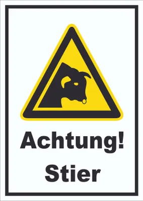 Produktbild von Achtung Stier A3 Rückseite selbstklebend Schild