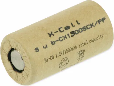 Produktbild von XCell Akku Sub-C 1,2V / 1500mAh 1500SCK Pappmantel