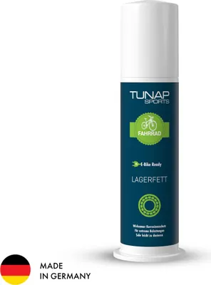 Produktbild von TUNAP SPORTS Lagerfett 100 g | Schmierung für die Tretlager, Steuersatz und Antrieb am Fahrrad | Praktischem Spender | Wasser- und Druckbeständig |  Germany