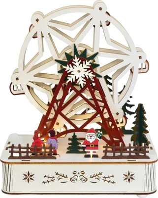 Produktbild von Holz-Karussell mit LED-Beleuchtung 23 x 22 cm