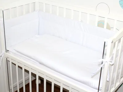 Produktbild von Baby Bettwäsche für Beistellbett 40x90cm Set mit Nestchen Spannbettlaken 6 teilig - D15