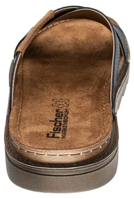 Produktbild von Fischer Herren Pantolette Kreuzriemen Patch 566660, Größe:42 EU, Farbe:Blau