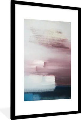 Produktbild von MuchoWow® Gerahmtes Poster Malerei - Ölgemälde - Abstrakt 60x90 cm - Poster mit Schwarzem Bilderrahmen Wandposter Rahmen Foto Bilder - Dekoration - Wandposter Wohnzimmer - Hochwertig