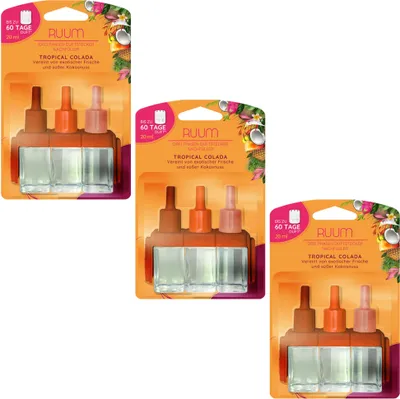 Produktbild von Ruum Nachfüllflakons für 3-Phasen Duftstecker Lufterfrischer (3er Pack) 20ml Tropical Colada