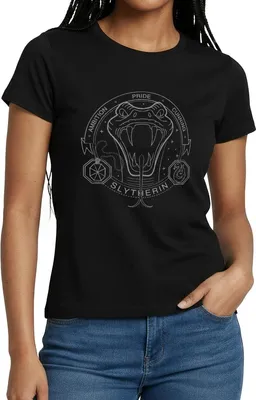 Produktbild von Spreadshirt Harry Potter Slytherin Wappen Schlange Frauen T-Shirt, L, Schwarz