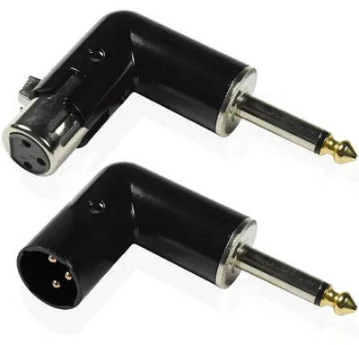 Immagine prodotto di Solidchoice - Adattatore angolato XLR a 3 pin con connettore da 1/4" (6.35 mm) - Per microfono (confezione da 2)
