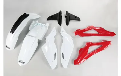 Obrázok produktu pre Ufo Komplet Plastików Husqvarna Tc 250/300/450 '09-'13 Kolor Oem (Biały/Czerwony/Czarny) (Hu610E999)
