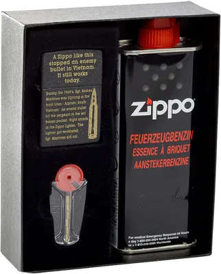 Produktbild von ZIPPO ® Feuerzeug bullet in Vietnam Black Crackle im Geschenkset