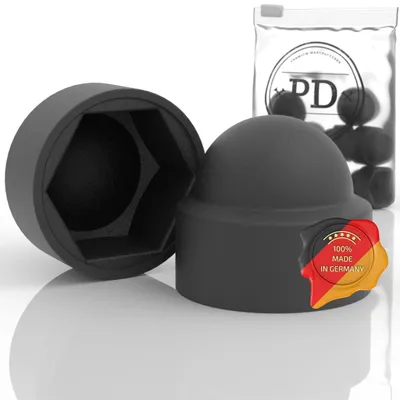 Productafbeelding van PD® Zeshoekige beschermdopjes M10 (sleutelmaat 17) | Zwarte afdekkappen | 50 stuks