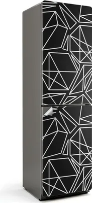 Produktbild von Geometrie floraler Muster – Kühlschrank Aufkleber – Klebefolie Kühlschrank – Kühlschrank Nachbildung – Kühlschrankfolie selbstklebend – Küchen Nachbildungation – 60x205 cm