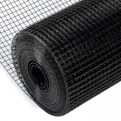 Productafbeelding van PVC-vogelkooigrille, zwart, 40,6 cm x 3,4 m, draaddikte 1 mm, maaswijdte 12,7 x 12,7 mm, geschikt voor