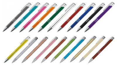 Produktbild von 20 Kugelschreiber aus Metall / 20 verschiedene Farben