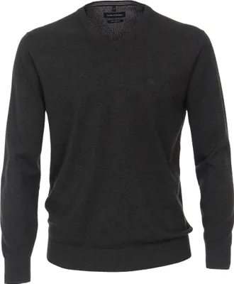 Produktbild von Grau melierter V-Ausschnitt Pullover Casa Moda