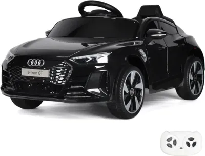 Produktbild von Audi e-Tron GT Kinder Elektroauto 12V (1–4 Jahre) – Offiziell Lizenziert, mit Fernbedienung, Bluetooth, 2 Motoren & LED – Kinder Elektrofahrzeug Schwarz