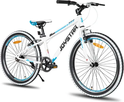 Produktbild von JOYSTAR 24 Zoll Kinderfahrrad für Jungen & Mädchen im Alter von 7-12 Jahren Hardtail Mountainbike für Kinder mit 1-Gang, Weiß
