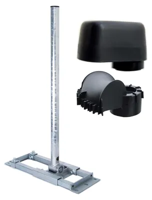 Produktbild von PremiumX DELUXE X90-60 Dachsparrenhalter 90cm Ø 60mm Mast für Satellitenantenne SAT Mastkappe mit Kabeldurchführung