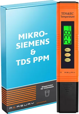 Produktbild von Digitale TDS- und EC-Messgeräte für Wasser – mit Temperaturmessung – geeignet für Aquarien