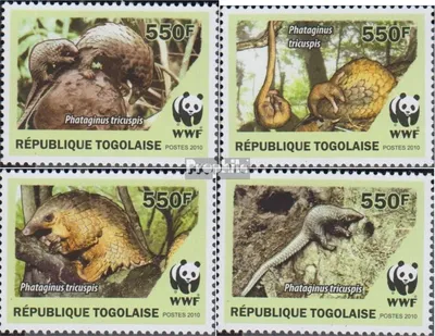 Produktbild von Briefmarken Togo 2010 Mi 3454-3457 (kompl.Ausg.) postfrisch Weißbauchschuppentier