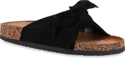 Produktbild von Mytrendshoe Damen Sandalen Pantoletten Sommer Schlappen Hausschuhe 833538, Farbe: Schwarz, Größe: 39