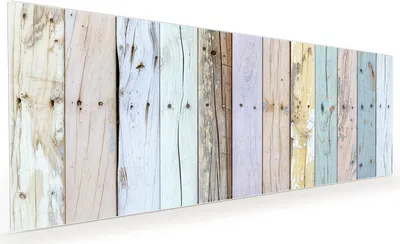 Produktbild von Küchenrückwand Spritzschutz Glas mit Motiv Bunte Holzplanken 40 x 40 cm