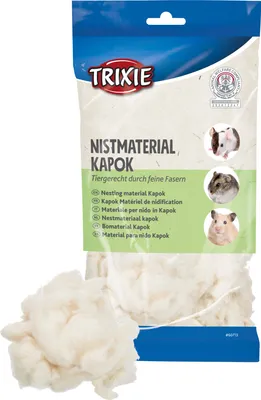 Obrázek produktu pro Trixie Kapok, materiál k vybudování hnízda, 40 g, krémová