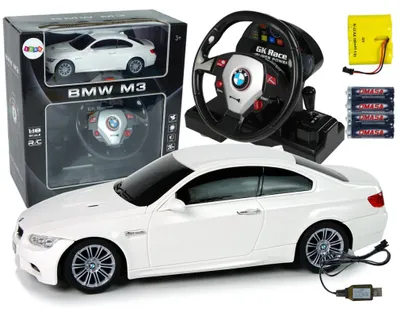 Obrázok produktu pre BMW M3 diaľkovo ovládané auto biele 2,4 G diaľkové ovládanie volantu 1:18 zvukové svetlá