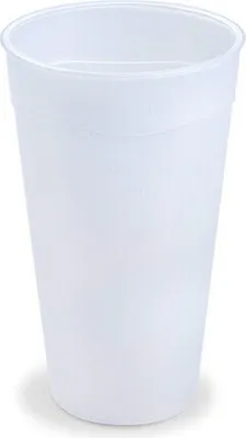 Produktbild von 60x Mehrwegbecher transparent milchig transluzent Eichstrich 500ml Ø 90mm