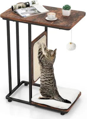 Produktbild von FANTASK 4 in 1 Beistelltisch mit Sisalkratzbrett für Katzen, Katzenkratzbaum mit