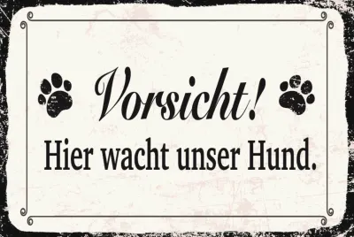 Produktbild von vianmo Blechschild 12x18 cm Vorsicht hier wacht Hund