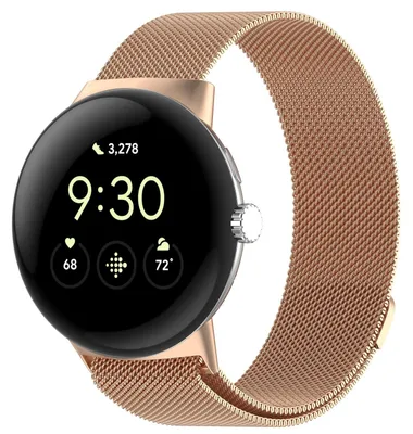 Image de Bracelet de montre connectée en métal pour Google Pixel Watch 4 / 3 / 2 45 mm, fermeture magnétique, or rose