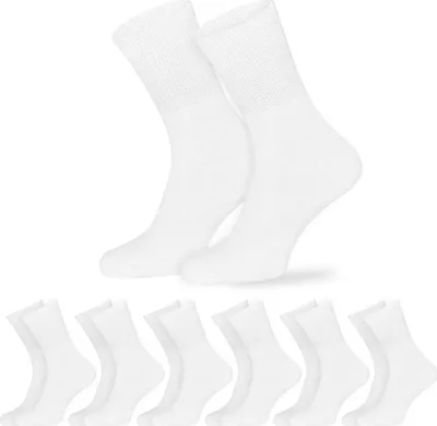 Produktbild von OCERA 6x Socken Uni für Diabetiker geeignet und ohne drückenden Gummibund Weiss Gr. 43-46