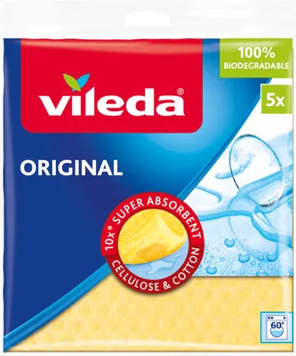 Produktbild von Vileda 142268, Blau, Pink, Gelb, Rechteckig, Zellulose, Baumwolle, Faser, Handwäsche, Einfarbig, China